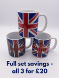 Set of 3 British Mug / cup Union flag design