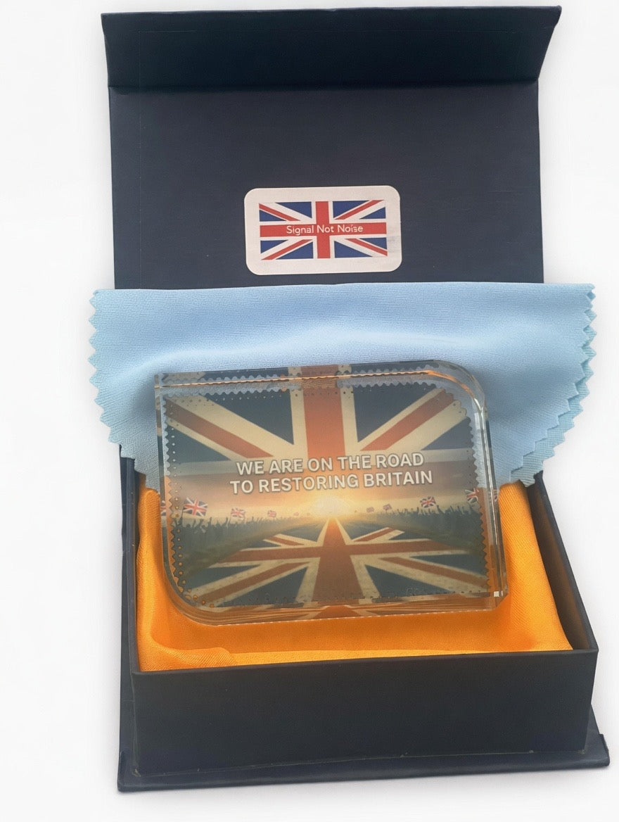Restore Britain Glass Desk Plaque