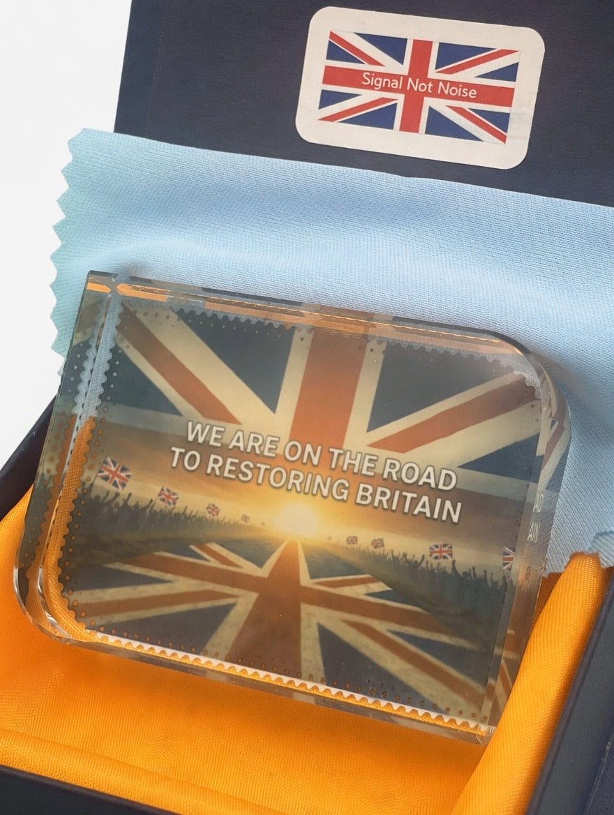 Restore Britain Glass Desk Plaque